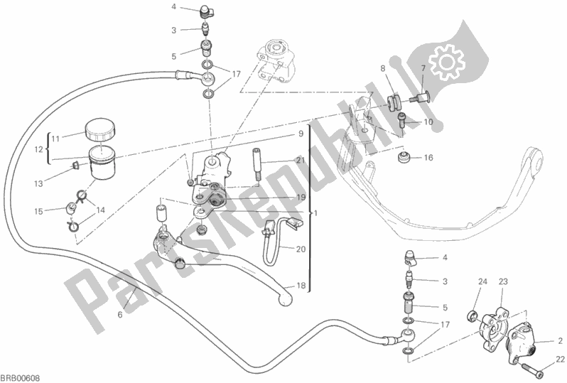 Alle onderdelen voor de Koppeling Hoofdremcilinder van de Ducati Multistrada 1260 S D-air 2019